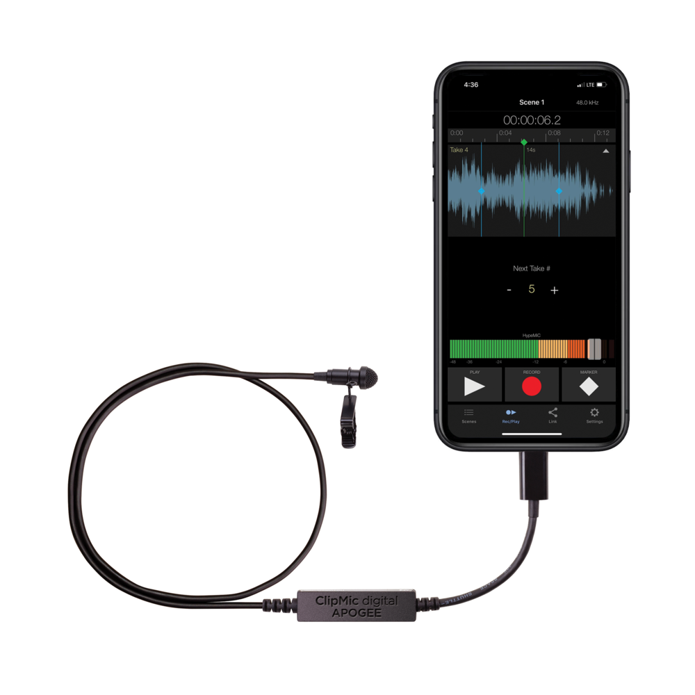 Apogee ClipMic digital premium lavalier microphone for iPhone and iPad now shipping