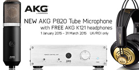 Free AKG K121 headphones with new AKG P820 Tube Microphone until 31 March 2015