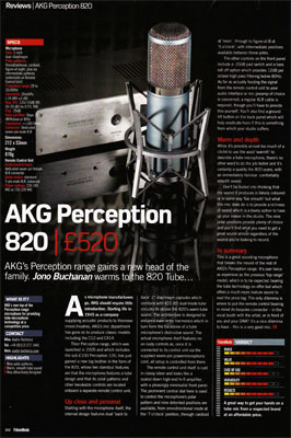 akg, perception, 820, mic, microphone, tube, future, music, magazine