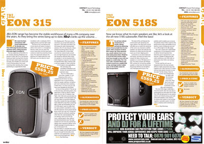 jbl, eon, eons, 300, 500, series, 315, 518s, sub, pa, system, idj, international, dj, magazine, review