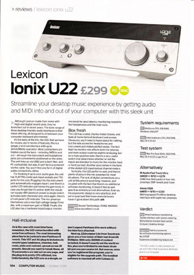 computer, music, ionix, u22, review, lexicon